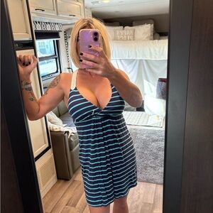 Striped Blue and Teal Dress